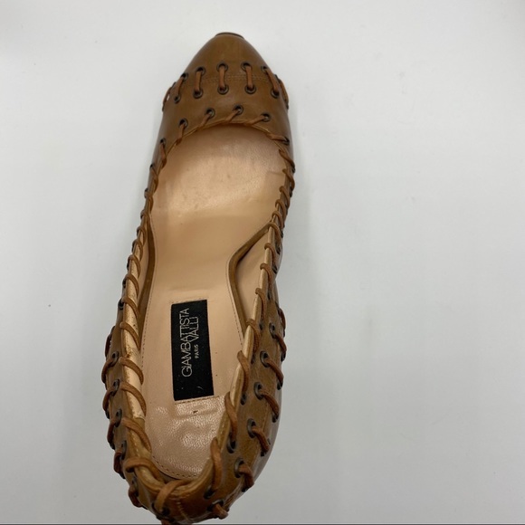 Giambattista Valli Paris Heels Leather Laced Trim - Picture 6 of 16